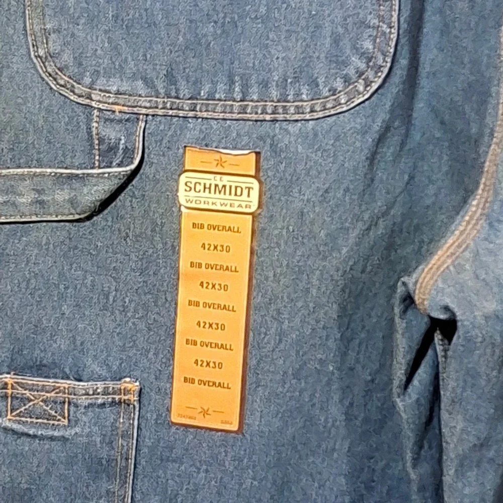 C.E. Schmidt Bib Overalls Mens 42x30 Blue New Cotton Carpenter Workwear T94420SW